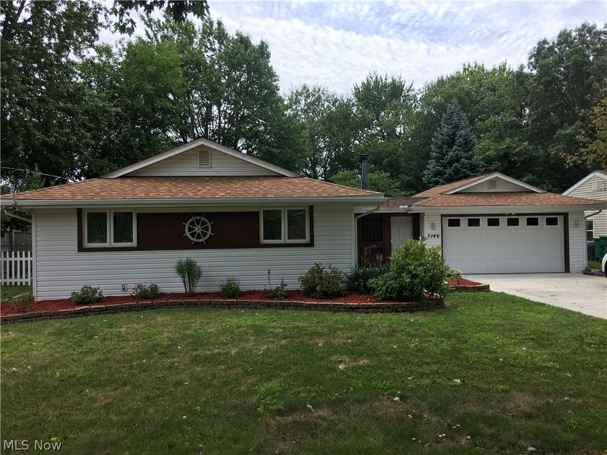 Welcome to this well maintained and updated Mentor Ranch. Newer Kitchen, Bath, Doors, Windows, Furnace, Roof and Driveway. Kitchen appliance stay! Comfortable one floor living close to the lake. The Family Room has a wood burning stove to warm you on those icy winter nights. Outside a well manicured yard, with a wood fenced backyard for privacy, a shed for your tools and toys and a cedar house for a hot tub or whatever you like. Check this one out before it's gone!