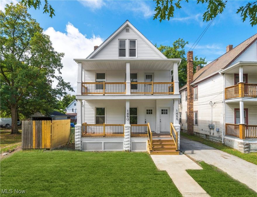 Live in one unit, rent the other, or enjoy it as a smart investment—this duplex in the Edgewater neighborhood is truly turnkey. Renovated from top to bottom in 2025, each unit offers 2 bedrooms and 1 bathroom with reconfigured layouts that maximize space and flow. The brand-new kitchens feature quartz countertops, soft-close cabinetry, stainless steel appliances, dishwashers, and chic gold hardware. Bathrooms have been fully updated with tiled shower walls, sleek vanities, and contemporary fixtures, while all-new flooring, interior doors, and custom closet systems add to the polished finish. A bonus third-floor space provides excellent storage or potential for future expansion.

Major mechanical updates include a new roof, new furnaces, updated electrical, and newer hot water tanks (2020 & 2021). Exterior improvements are just as impressive, with fresh paint, new exterior doors, new fencing, landscaping, rebuilt front stairs, a rebuilt front porch and second-floor balcony, plus a detached 2-car garage with new siding, a new roof, new garage doors, and electric openers.

Located near the W.117th corridor, residents enjoy easy access to Lucky’s Market, Starbucks, Dunkin’, fitness centers, and a variety of restaurants. The home is also just minutes from Edgewater Beach and the Shoreway, with downtown Cleveland only a short drive away—offering the perfect balance of convenience and vibrant city living.