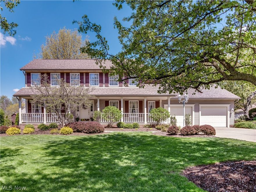 Welcome to Sutherland Cir, in Prestigious ST IVES. This Classic Colonial is every bit a Classic Home with its front porch.  Updated Kitchen and baths, along with an over sized 1st floor laundry room all with Granite Counters. From the moment you enter this inviting Foyer you are carried through out the home with tasteful decorating. From the Dining Room or Sitting Room, into the Family Room with an inviting fireplace,  with  a door that can either be open to have one large gathering place or keep as individual rooms.  This large eat-in kitchen has an island for all your gatherings. Off this amazing kitchen is a 3 season room which opens up to  a well manicured back yard.  There is a 1/2 bath off the kitchen, along with laundry room. Off the back hall you will enter a GARAGE to behold. With a 3 car garage. Yes this garage holds 3 cars .Impeccably clean garage will store your winter car as well, with plenty of storage,  Upstairs there is a Master Suite, with Master bath attached. Walk in