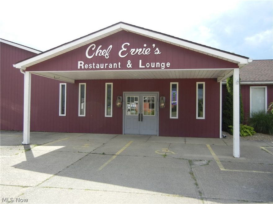 Here's your chance to take over a long time favorite, local establishment, Chef Ernie's Restaurant & Lounge. Seats approx. 100 plus banquet facilities w/bar for up to approx. 150. All new equipment in 2010. Beer, wine, and liquor with 1 AM license plus Sunday. 2:30 AM license available. Clubs meet here, lottery machine, Keno, storage shed, room for mobile home. Lots of potential with current business, add a second business, or altogether different use. US 250 visibility. Addn paved lot available.