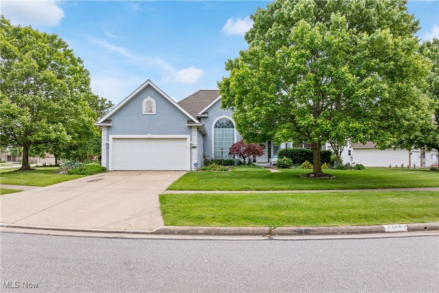 This 3-bedroom, 3-bath ranch home offers spacious living areas and functional features throughout. Step into a welcoming living room with hardwood floors, vaulted ceilings, and a gas fireplace. The kitchen includes a dinette area, quality cabinetry, and bay windows that bring in natural light and overlook a stamped concrete patio, great for relaxing or entertaining. The primary suite is set apart on one end of the home and includes vaulted ceilings, a full bathroom with double vanity, water closet, soaking tub, walk-in shower, and large walk-in closet. On the opposite side of the home, two additional bedrooms share a full bathroom. A formal dining area and convenient first-floor laundry room with garage access complete the main level. The full basement is finished with an open living area, dry bar, full bathroom, and large utility/storage area. Located in an established neighborhood with convenient access to local amenities. Schedule your private showing today! Association fees are as follows: Deer Creek Association is annually $225 and Deer Creek Cluster is monthly $69