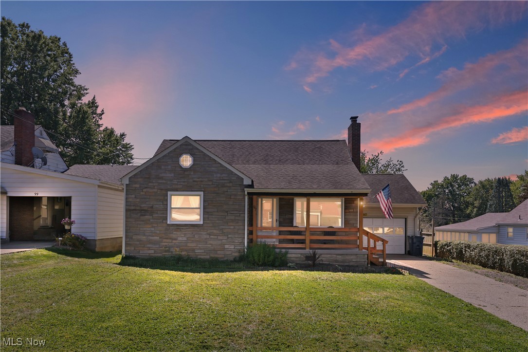 Welcome to this beautiful 3 bedroom, 2 full bath Cape Cod home with so much to offer. Stone accents to front of home and cute front covered porch for relaxing evenings. Entering home to the Open Concept living room. Big Bay window, wood burning fireplace and hardwood throughout main floor. Kitchen and dining area has lots of cupboards and many windows for natural lighting. Large Master bedroom has double his and her closets, Hardwood floors and next to master bathroom. Master bathroom and beautiful tile shower, vanity, linen closet and also next to other bedroom on main floor. 3rd bedroom is located in the upstairs enormous attic area. Many built ins and extra storage area and closets with vaulted ceilings. Next is the partial finished basement/ family room, office area or even 4th bedroom. There is another full bathroom in basement and lots of extra storage area next to laundry room. Access from basement to the side door leading out to the one car garage and driveway. This home has a spacious fenced backyard for lots of entertaining or family barbecues. This and so much more. Schedule your showing today!!!! Updates: Roof 2019, New dishwasher, paint and more.