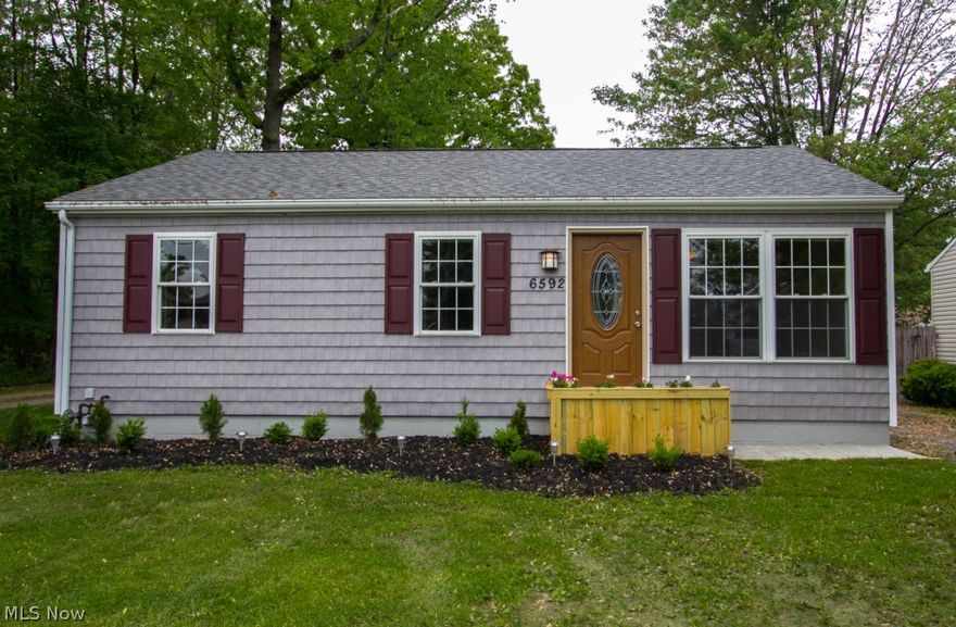This newly remodeled 3 bedroom 1 bath ranch is move in ready!  Living room is open to kitchen with brand new stainless steel appliances, pantry, laminate wood flooring, pendant lighting and bar top seating. Three bedrooms and modern, updated full bath complete the main floor. Full, clean, unfinished basement with glass block windows offers endless possibilities. Spacious backyard with patio is perfect for entertaining family and friends. Updates include roof, front shingle vinyl siding, electric panel, sub floor, furnace, HWT, all in 2015.  A must see!