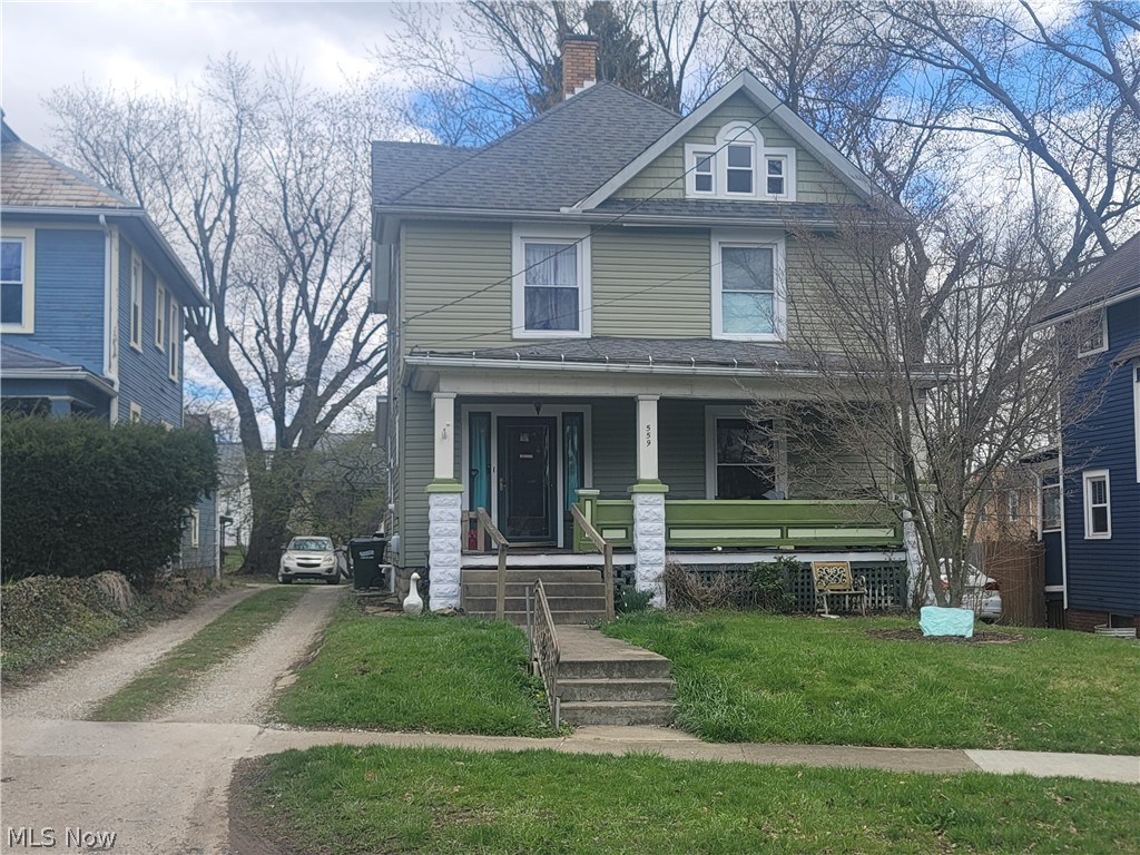 4 bedroom, 1.5 bath 2 story home. Updates include: windows, vinyl siding, furnace, central air, flooring in kitchen, stove May '23, sewer stack. Features a rear deck with a fenced backyard. Covered front porch. Detached garage has new roof shingles 2-3 yrs ago. Sold as is!