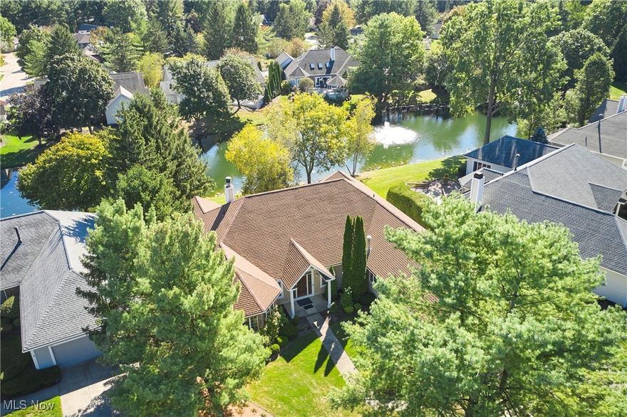 Spacious 3 bedroom, 2.5 bath cluster home in the Village of Crystal Lakes. This sprawling ranch offers over 3,600 square feet of living space in an incredible waterview setting. With high ceilings and walls of windows throughout, the home feels open, bright, and airy. The private primary suite includes a dedicated full bath and a spacious walk-in closet, while bedrooms two and three share a full bath of their own. The sun-drenched kitchen features stainless steel appliances, granite countertops, and opens to the breakfast room with picturesque views of the water. A spacious Great room with fireplace, private office, half bath, and laundry room complete the first floor. The unfinished basement provides plenty of storage or future expansion potential.