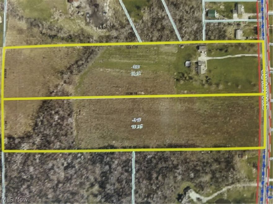 Fantastic 10.95 acre building lot located in a great area with easy access to I-480. This lot can be combined with the house located next door at 13262 Quarry Rd  containing 10.97 acres . This is a rare opportunity to have a beautiful home and building lot of 21.92 acres a must see property . Great access to I 480 and all major highways.