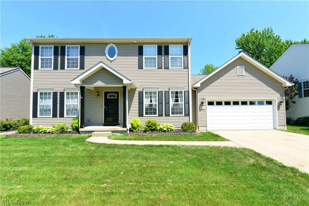 Welcome home to this 4 bedrooms Avon home! This home has recent updated to todays colors and trends. Enter the front door to a foyer with double coat closets w/new flooring and paint. To the left is an office or sitting room with glass decorative door. To the right is a formal dining room also with new flooring and paint. The updated kitchen has new cabinets, granite, subway tile back splash, flooring and paint. Kitchen also has an area for a table. The living room gas fireplace has all new stone and mantle. Laundry room is on 1st floor. Upstairs has 4 large bedrooms all with big closet space. The master bathroom has new double sinks, granite counter, jetted tub, new flooring. The finished basement has a full bathroom, stone decorative area for entertainment center and separate play/sitting/game room area. Outside has a large stamped patio and gas line grill. The yard has 2 sides of a fence and backs up to Avon Oaks Country Club. Plus a 1 year home warranty. This is a must see!! Seller