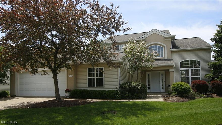 Welcome to this beautiful home in the desirable Woods at Ethan’s Green community of Twinsburg.  Enjoy maintenance free living in this spacious home situated on a quiet dead end street in this highly sought after neighborhood. This home is bright and airy with an abundance of windows and a flowing open floor plan. The moment you enter the front door you are greeted by a grand two story foyer and great room with loft.  Vaulted ceilings and walls of windows allow for tons of natural light and enhance the spacious open feel of the home.  The updated kitchen has new granite counters, rich maple cabinets, and brand new stainless appliances.  The kitchen flows into the family room/hearth room area with a cozy gas fireplace and sliding doors to the patio. Enjoy a first floor master bedroom with large walk in closet and a master bathroom with soaking tub, separate shower, and vanity with double sinks. A huge second bedroom, half bath, and laundry room complete this level.  Enter the second floo