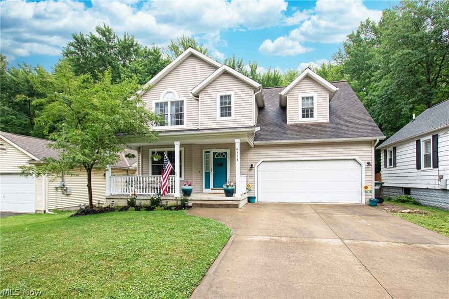 Pull up to this stunning Colonial with curb appeal, artfully landscaped yard, wide driveway, large summer porch, 3-bedrooms, 2.5 baths, 2 car attached garage and a full basement. Free flowing main floor with the front door leading to the living room featuring wood flooring and natural lighting. Full eat-in kitchen includes plenty of cabinet and countertop space, all appliances and has views of the private backyard. The backyard is full fully fenced has a patio, covered porch and plenty of shade.  The second-floor features 3 bedrooms including the Master Bedroom with a full bath, vaulted ceiling, and ample closet space; large family room with a vaulted ceiling could be a 4th bedroom. Desirable location and convenient to stores, shopping, freeway, city park, and restaurants. Home warranty included, Call Today!