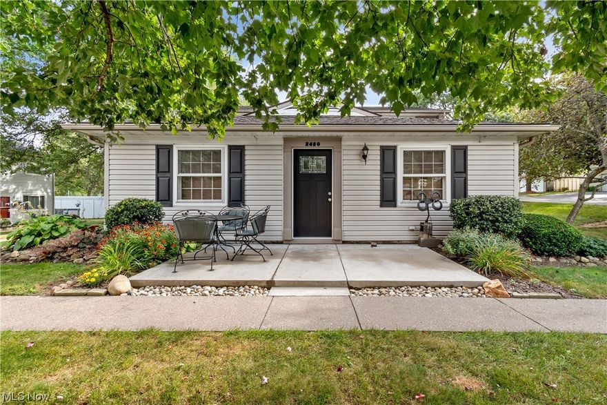 Move right into this updated ranch condominium in Green near Prestwick Golf Course. Completely remodeled eat-in kitchen with new stainless steel appliances, Amish built solid wood cabinetry, hardware, sink, countertops, tile backsplash, pantry, recess lighting, and LVP flooring that leads into the family room and hallway. The family room is nice and open to the kitchen, great for entertaining, with new LVP flooring, blinds, and a modern ceiling fan. You'll find two bedrooms, a full bath with a walk-in shower, and an in-unit laundry facility down the hall. Other updates include a newer cement patio and a brand-new front door. There is an assigned carport, with an additional keyed storage shed and community pool too! Schedule your private showing today!