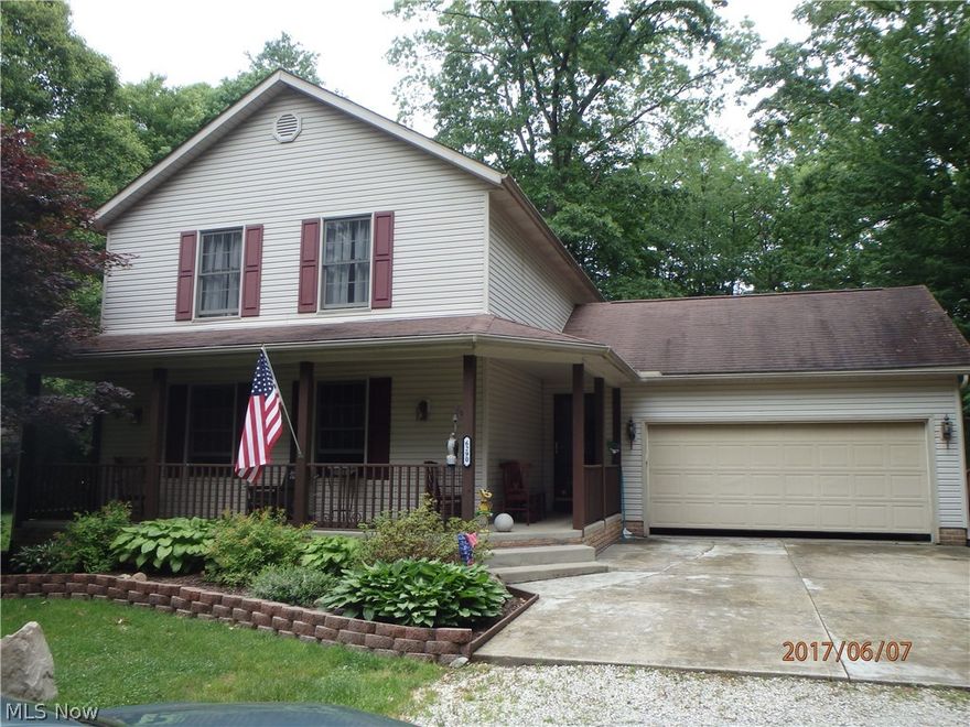 Located in Bradly Lake Village. This colonial is one owner, Custom Built in 1998, Dead end street, Wooded lot, 1st Floor Laundry, Stamped Concrete Patio and 25 x 32 Pole Building. Large Custom Kitchen with bar stools and eat in dinette has a great view of the woods. While the home is secluded and on a dead end street. The master suite is spacious in size with 2 closets and private on suite master full bathroom. The other two bedrooms on the 2nd Floor  are good size too. The basement has a finished family room with an  attached full bathroom. The 25 x 32 Pole Garage is only a few years old, has electric and a concrete floor. Ready for hobbies, toys, cars or just extra storage. Owner has stated that this township will be combined with franklin township. The the back street will be addressed. Please come down erie street by twin star bowling lanes or down bradly lake road. There are a lot of nice amenities with this home. dont miss out. Call for a private showing