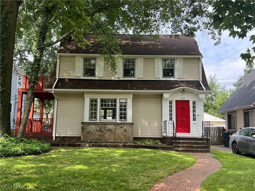 Gorgeous 5 bedroom, 2 1/2 bath Colonial located on a beautiful street in Cleveland Heights.
Home is POS compliant. The home features an attractive white kitchen with all appliances staying - stove, refrigerator, microwave & dishwasher.
Refrigerator is built in and there is a small eating area. Deck off the kitchen leads to lovely back yard.  Large traditional dining room, living room with fireplace and a beautiful porch off the living room. The second-floor features four bedrooms and a full bath. The primary bedroom closet has French doors to the closet and a private second floor porch. The third floor has a bedroom & full bath. The lines to the third-floor tub have been capped. This home has unlimited potential. With a little TLC and updating you've got the house with that WOW factor! Washer & dryer in basement stay. Two-car detached garage.