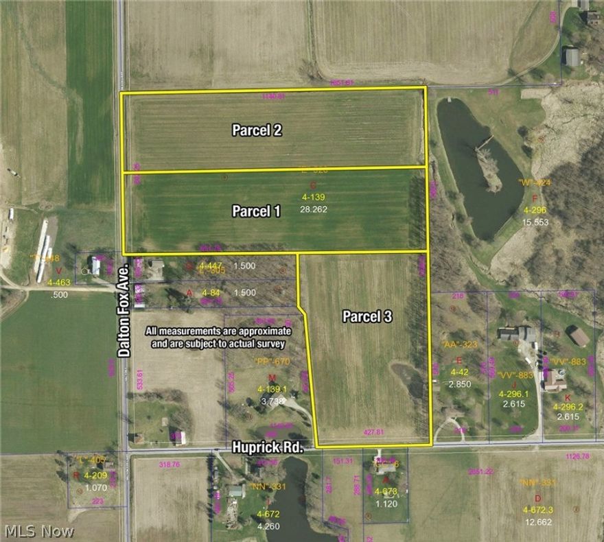 ESTATE AUCTION - 23.4 Acres Of Vacant Land - To Be Offered In 3 Parcels - Mini-Farm Sites - Prime Farmland - Baughman Twp. - Wayne County - Orrville Schools - All sells to settle the Goldie I. Everett Estate, Wayne County Probate Case Number 2017-PB-E 000893, on location: SATURDAY - APRIL 14, 2018 - 10:30 AM, REAL ESTATE SELLS FIRST - REAL ESTATE: 23.4 acres gently rolling productive farmland, having frontage on Dalton Fox Lake Rd. and Huprick Rd. To be offered in 3 parcels. Each parcel is 7.8 acres. Gas and oil rights transfer at closing. Land is centrally located between Dalton, Tuslaw and Orrville. Check with your favorite school for open enrollment availability. Walk land over at your convenience. Financing available to qualified bidders. NOTE: Parcels will be offered bidder's choice then together, and will sell whichever way brings the most. TERMS ON REAL ESTATE: 10% down auction day, balance due at closing. A 10% buyer's premium will be added to the highest bid to establish the p