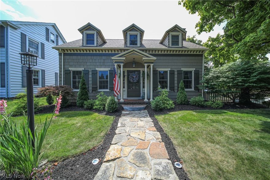A true classic Cape cod home on a corner lot in a desirable neighborhood. If you love character but also want updated and modern mixed in, you have it with this home. From the cedar shingles, new front walkway, to the river stone walk & stone patio, to detailed molding inside and out. When walking in the front door you will be greeted with a grand foyer with beautiful hardwood floors looking onto an open staircase with a great banister and unique landing. The eat-in kitchen has just been remodeled in 2019 with a modern flare, gorgeous new laminate flooring, cabinets and countertops. Off the kitchen is a unique butler's pantry. A formal dining room with hardwood floors is sure to be a gathering place for family and friends. Walking through the french doors you are welcomed with a large living room with a wood fireplace, and new carpeting. There are 3 bedrooms on the 2nd floor with loads of closet space including built-ins. Master bedroom is spacious and has 3 closets. The full bath has