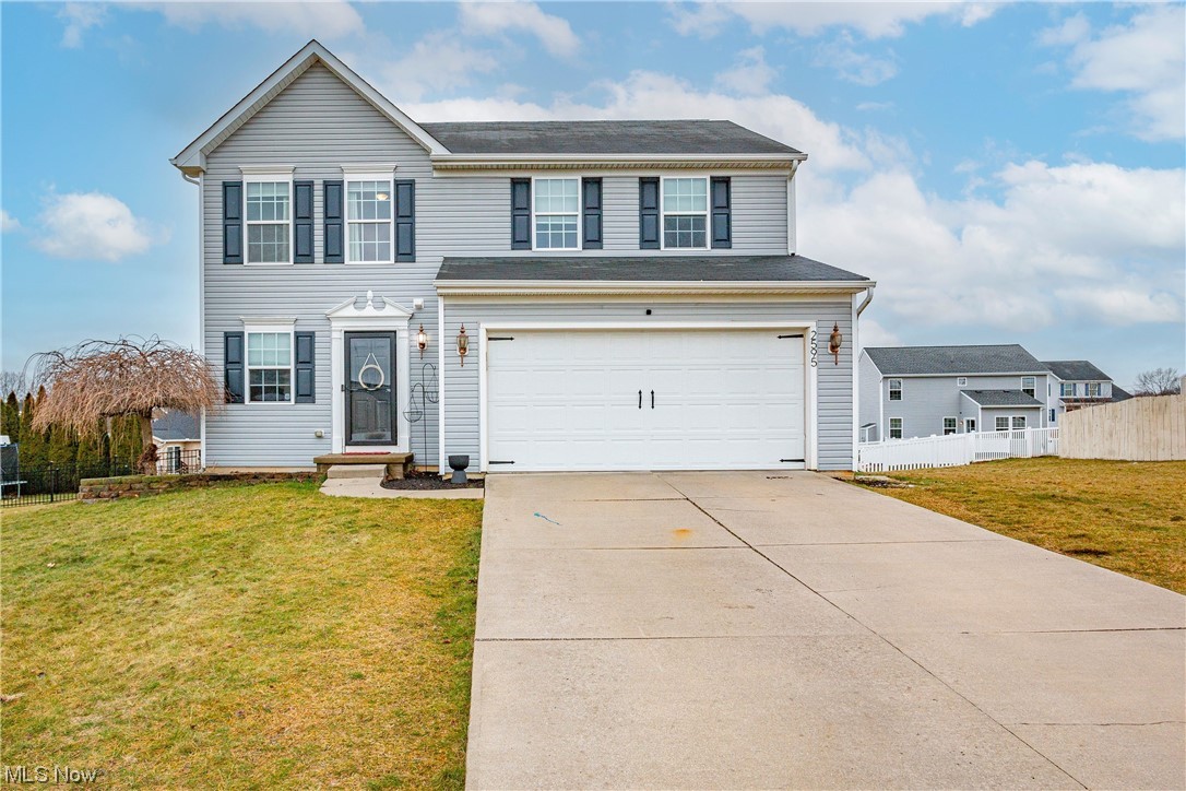 Come take a look at this beautiful 3 bedroom, 2.5 bath colonial built in 2009! Placed strategically in the cul de sac, this property has one of the larger yards in the allotment, majority of it being fenced in! The open layout of this home is so spacious and strategic, hosting events is such a pleasure here. Located on the main level is the half bath, spacious living room, large eat in kitchen with a pantry and island, and the large dining room which exits outside to the deck. Upstairs you have three bedrooms, two full baths and laundry. The primary bedroom has its own private full bath and a walk in closet! The laundry being located upstairs is so awesome considering your showers and bedrooms are up there as well!! The possibilities are endless with the finished space in the lower level. The finished basement is currently set up as a rec room with a separate office space. It could be used as a fourth bedroom if desired! This home comes equipped with a blink doorbell, misc smart lights, a smart thermostat along with all kitchen appliances, washer and dryer for the new owner!