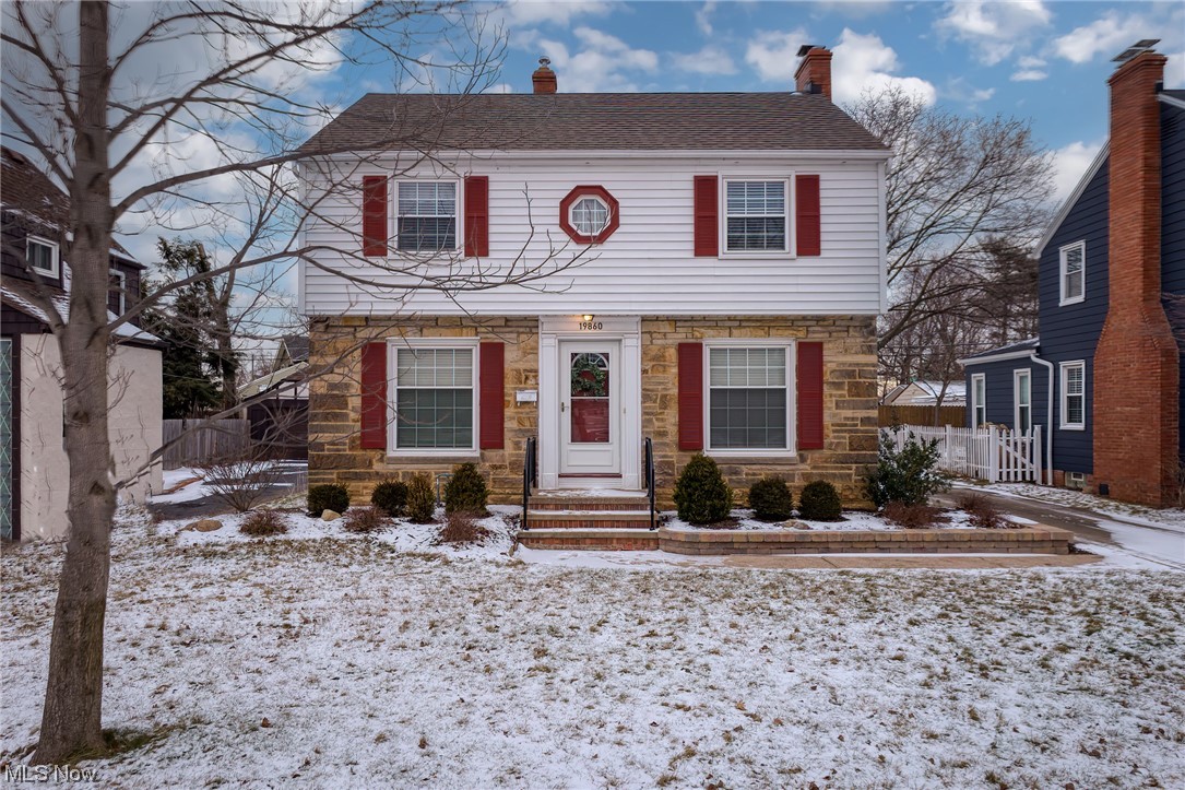 Welcome to this absolutely charming Rocky River colonial located in the highly sought-after Library District! This spacious 3 bedroom 2 full bath home is ready for its new owners. You are just steps away from the Rocky River Library and just minutes from everything that Rocky River has to offer! This house feels like home from the moment you walk in. The first floor includes a spacious living room, separate family room with full bath and formal dining area all with beautiful hardwood floors. The bright kitchen has plenty of cabinet space and all appliances are included. The second floor has 3 bedrooms with hardwood floors and a large, beautifully remodeled bathroom with tiled shower and a large double vanity with plenty of counter space. The full basement provides lots of storage space, additional space to use as a recreation room, and utility room with washer and dryer included. Very clean two car garage and private back yard space complete this lovely home. Lovingly cared for with many expensive improvements made throughout, just an overall great place to call home!