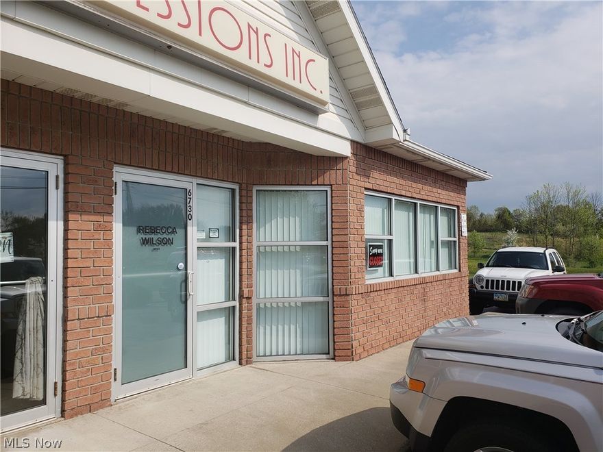 Good office or retail space in this shopping plaza in Jackson Township Zoned B3. High traffic from Portage Ave between The Strip and Canal Fulton near Wales Ave.(SR 241). Open floor plan with dedicated accessible bathroom and plenty of shared parking. Asking $850/month + utilities. Signage on Portage.
