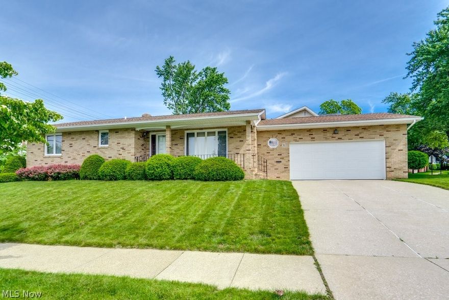 Welcome to this spotless all-brick ranch full of character and charm! This very clean, well-maintained home features 2 spacious bedrooms, each with 2 closets. One bedroom includes its own full bathroom with a brand-new faucet, plus there is an additional full bathroom off the hallway. The home offers 2 comfortable living areas with brand-new carpet. The living room off the updated open kitchen features an electric fireplace that also has the option to be converted to gas. The kitchen includes a dishwasher, stove, and refrigerator, all new in 2026. The full basement is pristine and partially finished, offering great additional space and a gorgeous fully updated full bathroom. Additional highlights include an oversized attached 2-car garage, updated outlets throughout, added attic insulation, and the option for ALL furniture to stay!!