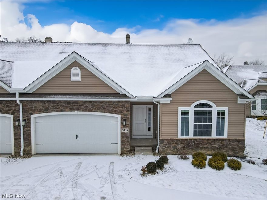 One floor living at its finest!! Built in 2019, this one owner condo is ready for you! The large living room has a gas fireplace and opens to the kitchen. A huge island is great for entertaining, white cabinets, granite counters and stainless-steel appliances give it a bright look. The master bedroom has a walk-in closet and a gorgeous bathroom with a jetted tub, large shower and double vanity. Two private bedrooms and full hall bathroom are perfect for guests or a home office. A laundry room completes the main floor.  Off the back is a large deck that has a view of the private backyard. The full basement is plumbed for a bathroom and ready for your finishing touches!