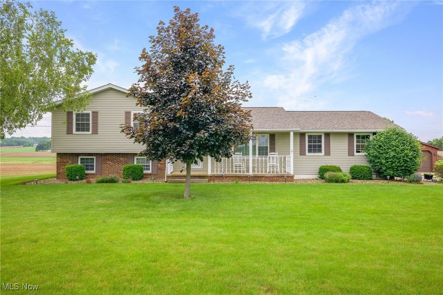 Welcome to 13929 Shorle Rd, Sterling, OH. Your country dream home awaits! Set on a peaceful acre in the Norwayne School District, this beautifully updated 4-bedroom, 2-bathroom home offers over 2,000 sq ft of comfortable living space, perfect for those looking for both function and serenity. Step into the bright and welcoming living area, ideal for cozy nights or entertaining guests. The heart of the home, a thoughtfully designed kitchen, featuring plenty of storage ready for everyday meals or weekend gatherings. The home is loaded with upgrades, including a brand-new roof on both the house and the 36x28 pole barn, new windows, a newer furnace, central A/C, and a new hot water heater. The attached oversized 2-car garage and concrete driveway offer convenience, while the spacious pole barn provides room for hobbies, storage, or small farm equipment. Surrounded by open skies and picturesque views, the property is perfect for gardening, homesteading, or simply enjoying quiet country life. With propane heat, solid mechanicals, and a move-in ready interior, this home is just waiting for your personal style.
