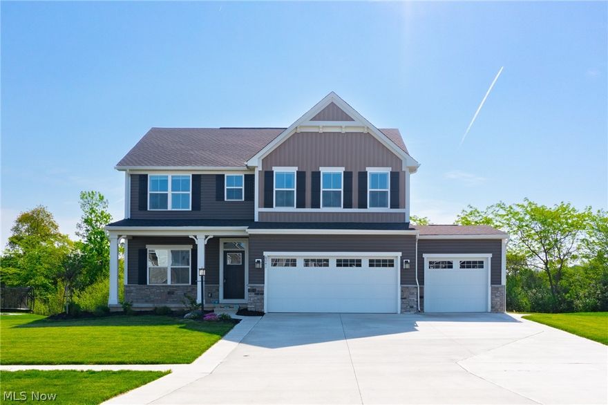 Welcome to this stunning 5 bedroom, 3 bathroom colonial home located in the Hampton Place! Built in 2021, this residence offers a spacious 2,668 square feet of living space, perfect for both comfort and style. As you step inside, you are greeted by an inviting open floor plan adorned with neutral colors, creating a warm and welcoming atmosphere throughout the home. The seamless flow from the living room to the kitchen and dining area makes it ideal for entertaining guests or spending time with family. The home boasts five generously sized bedrooms, providing ample space for relaxation and privacy. One of the highlights of this property is the expansive 38x20 stamped concrete patio with a built in gas line. This home also includes a generously sized finished basement with a room that is plumbed for an additional bathroom! Located in the charming community of North Ridgeville, this home offers a perfect blend of modern amenities and classic colonial charm. Don't miss the opportunity to make this beautifully crafted home your own!