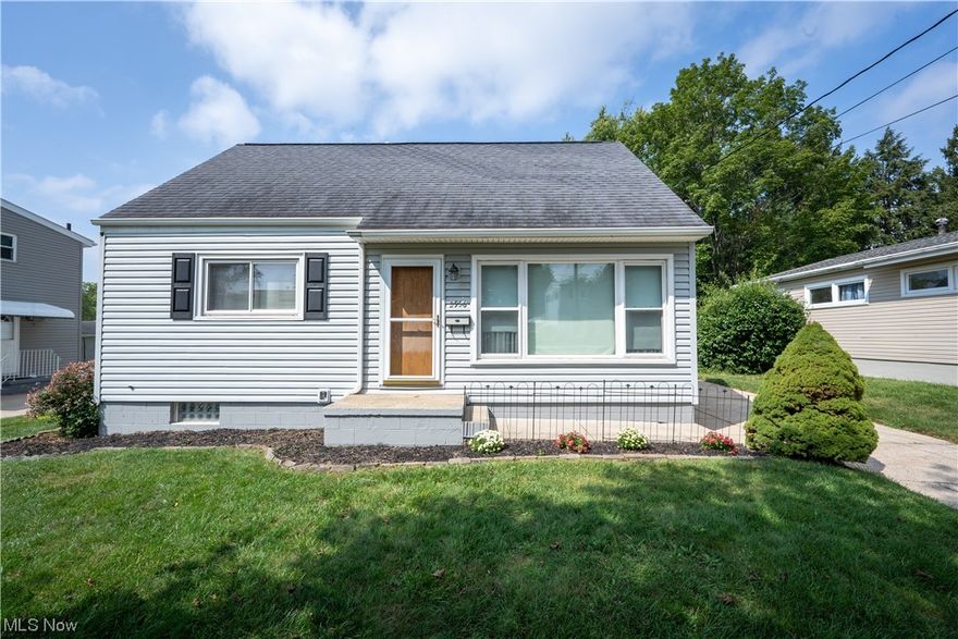 .Check out this adorable one owner built, meticulously maintained cape cod home nestled in the quiet neighborhood of Castle Homes.  It features  2 bedrooms, 2 bathrooms, family room, enclosed porch, and a clean paneled basement w. Glass block windows and built-ins. This home has been a hub of cherished memories, from home-cooked meals to family gatherings. Four  children were brought up here! Upstairs, you will find one large area with a paneling divider that was made for 2 extra bedrooms (they bought wardrobe stands)   As you enter the front door you instantly feel the charm and character of the living room and  are embraced by the abundance of natural light. It follows  into the kitchen with an opening to the built on family room with a cozy fireplace.  Directly off the back of the family room, you have an enclosed screened  porch and a 14X14 brick patio.This versatile space is perfect for enjoying the outdoors while still being protected from the elements. Outside, it has been very well maintained, with a partially fenced back yard and a 2 ½ car garage with electric. The siding, garage and driveway were just freshly power washed and painted. Minutes from shopping and Portage Lakes.