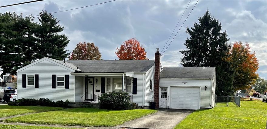 Welcome to this 3 bedroom, 1 1/2 bath home located on a fenced in corner lot with 1 car attached garage & opener! All appliances to stay! You are walking distance from Struthers Middle School and minutes from shopping, dining & amenities! Yes - riding mower is included in sale! Being sold as is! Home Warranty is include for your peace of mind!  Schedule your showing today!