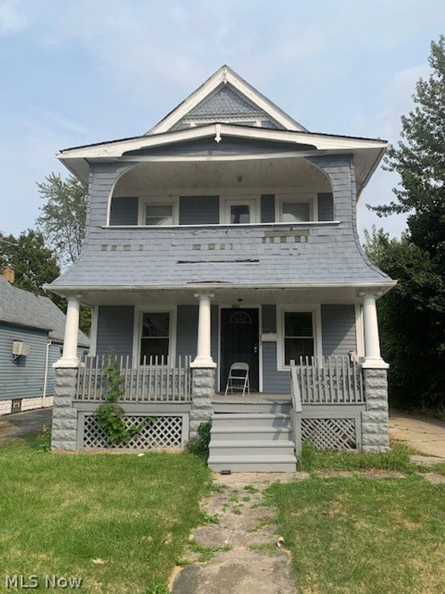 Spacious Double (up and down) on prime, Cleveland street near the Larchmere area. Each unit has a living room, dining room, kitchen, 2 bedrooms and one full bath. Third unfinished floor could become an additional bedroom.   Close to restaurants and shopping with ready access to Shaker Heights and downtown Cleveland. Rent both units, or live in one and rent the other! Current tenant on second floor has given notice, the first floor is vacant.  Furnace and Hot Water Tank 4 years old. Home to be sold "as is".  Do not disturb the tenant. Showing upstairs upon accepted offer.