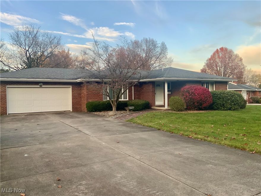 Lovely, well maintained brick ranch in a quiet neighborhood in Masury. One owner home. Large living room, kitchen with eat-in area. Appliances stay, stove and microwave newer. Three nice sized bedrooms, with spacious closets. Master has half bath. Laundry was moved upstairs to a bedroom, but can be put back in the basement if needed. Nice sized closets, in all bedrooms.. owner states there are hardwood floors under the carpet in the living room and hallway. Lot is large and pie shaped. Basement is partially finished.