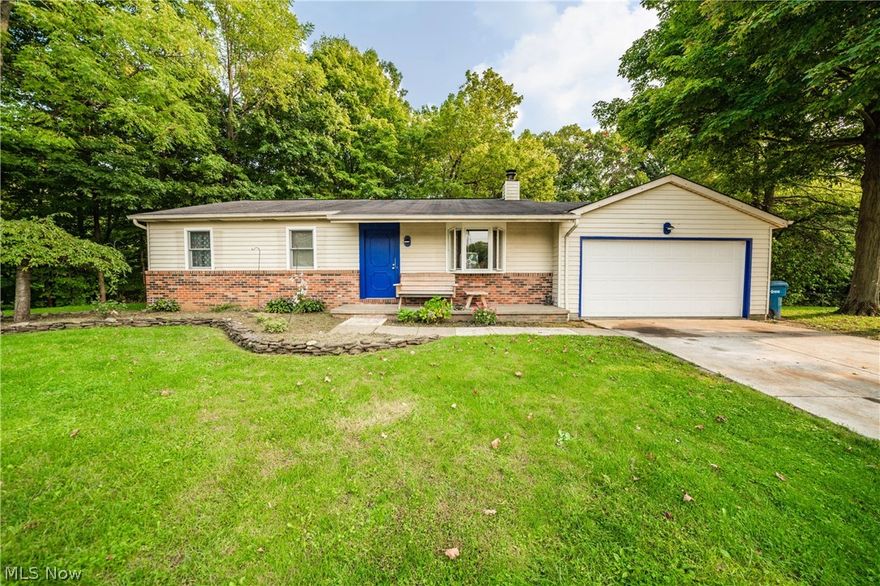 Hurry to this beautiful home and lot! This one of a kind corner lot backs up to the Rocky River. Enter through the front door to the living room with an arched ceiling with an ample amount of sunlight. The living room also boasts a beautiful brick fireplace and updated vinyl flooring. Head in through the doorway to find a huge kitchen with an eat in area. Going to the back of the house, there are three bedrooms including the master suite. This bedroom includes a private bathroom. The basement has a laundry area along with a finished area that could be an additional living space or be used as an additional bedroom. Head out the back patio door to a fully fenced in backyard that has a huge deck and fire pit area that backs up to the edge of the Rocky River. Schedule your showing today!