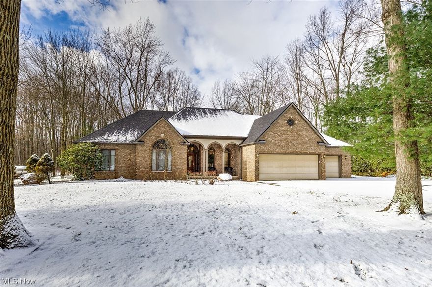 This bright and airy Vienna ranch on 1.5 acres is perfect for family and entertaining! The 2,636 square feet include a formal dining room and living room–both w/beautiful cove ceilings & chair rails, family room w/stone fireplace, built-ins and access to multi-level composite deck w/built-in benches & firepit. The oak kitchen has large center island w/gas cooktop, beautiful cove ceiling, menu-planning desk and eating space surrounded by windows overlooking the rear yard. The remodeled main bath includes double sinks and built-ins. Additional features include a 1st floor laundry & lavatory. Four bedrooms include a master suite w/gorgeous cove ceiling, crown molding, access to rear deck, 2-sided fireplace to master bath, double sinks, built-ins, Jacuzzi tub& walk in closet. The 12-course basement has endless possibilities & an abundance of storage space. Additional features include heated 3-car garage w/water, door openers & pull-down attic. Outside you’ll find a nice treed lot with a heated 24 x 52 outbuilding complete with cement floor, built-in cabinets, garage door on front & rear and outside stairs to 2nd floor. Updates include gorgeous new lighting throughout, new roof in 2022 and newer septic. All on a quiet dead-end street!