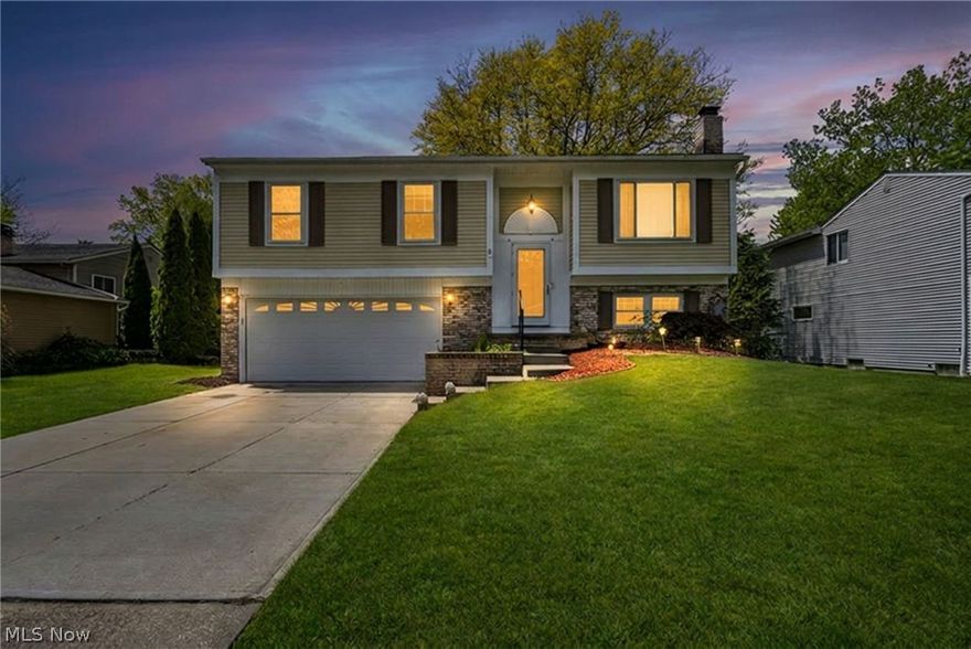 (4K Video Available) Beautiful brick & vinyl split-level/bi-level home situated on over third of an acre in the highly sought-after Brentwood Estates community plus ready for immediate occupancy! Owner transfer creates a fantastic opportunity to make this exceptional property your next home. Enjoy a deep fully fenced backyard w/relaxing covered patio, low-maintenance raised deck & plenty of room for entertaining or play. Spacious home offers 3 bedrooms, 2 full full baths. Versatile bonus room off the lower-level family room, ideal office/media room or studio w/direct access to the covered patio/backyard. Cozy family room features a romantic full-wall raised hearth brick fireplace plus an additional full bath for convenience. Remodeled kitchen boasts an open-concept design w/walls removed to create a bright gathering space. Appliances are included, dinette provides direct access to the raised deck overlooking backyard. Light-filled rooms create a warm space. Owner’s suite features attractive LVP flooring, large closets (excellent storage throughout), Lower private laundry room adds convenience. Updates include Andersen windows, newer mirrored closet doors, insulated garage door, repointed/capped chimney, newer hot water tank, updated LVT flooring, alarm system, upgraded 5G service. Oversized deep 2-car garage plus a large Amish-built shed provide exceptional storage. Located in desirable Olmsted Township with top-rated schools and possible RITA tax savings. See this Olmsted Township beauty before it’s gone!