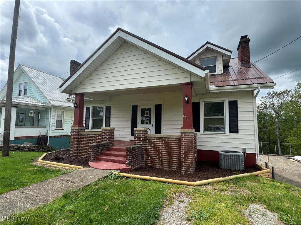 Check out your new home! 419 Saint Clair, Cadiz, 1255 Sq ft Cape-Cod -style single family home built in 1920 features 3 bedrooms, one bath, Dining room 10' x 13 with a sliding door to view the back yard. Living room is 20 x 13 with a fireplace wood insert. (Seller advises inspection prior to use). The 3rd bedroom is on the second floor. Furnace, AC about 5yrs old. Roof was replaced December 2024. The home has a full basement with interior and exterior entry with the laundry located in the basement. The property sits on .24- acre lot and includes an attached one-car garage.