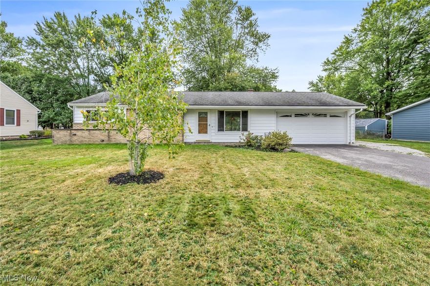 Welcome to this inviting 3-bedroom, 1-bath ranch in the heart of Mentor. The home features an open floor plan with vaulted ceilings that create a bright and spacious feel throughout the main living area. An attached 2-car garage provides convenience and storage. The home sits on a nicely spaced lot in a quiet, well-kept neighborhood, offering both privacy and community charm. Enjoy easy access to the freeway, shopping, dining, and all the amenities Mentor has to offer. Whether you’re looking for a first home or downsizing, this property is full of potential!