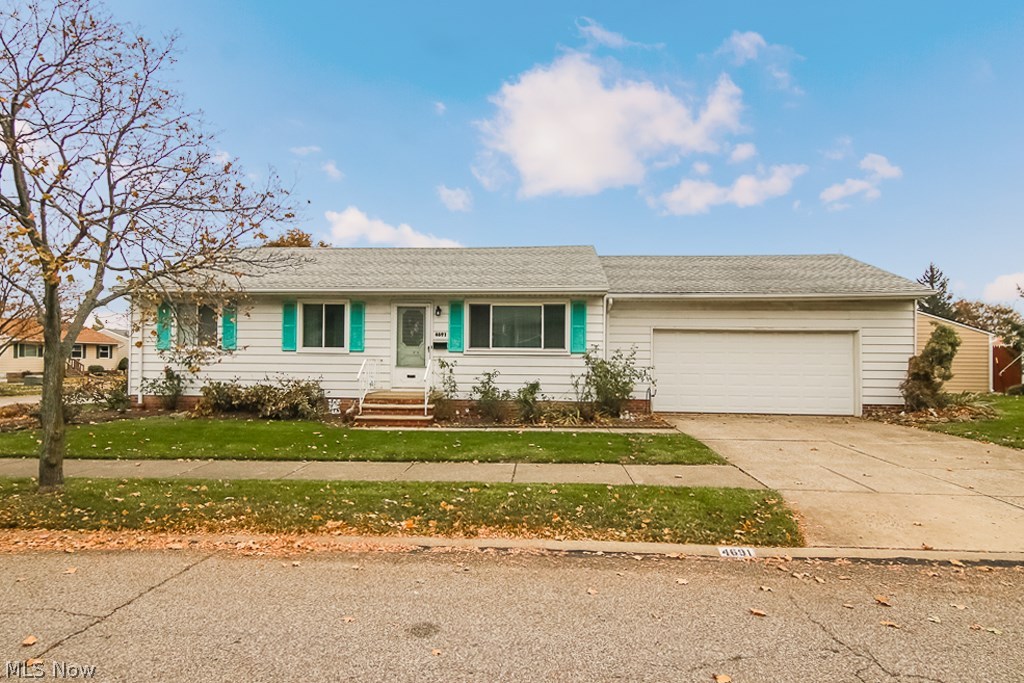 Only 1 owner home! Meticulously kept 3 bed, 1 bath Ranch with over-sized 2.5 car garage located on a quiet street! Super low maintenance home is move in ready! New 30 year roof (2006)! New high efficiency furnace (2009)! Vinyl replacement windows (2002)! Walk in to your new home to be greeted by neutral colors & an open layout. Front facing family room boast large picture window, lots of space & access to eat in kitchen + dining room! Formal dining room offer room for a table & a hutch. Eat-in kitchen boasts tons of cabinets, all appliances, and a breakfast bar for additional dining space! Owners bedroom conveniently located near full bathroom. All 3 bedrooms have deep closets with plenty of space. Full bath includes vanity, shower with tile surround & medicine cabinet. Lower level includes laundry area, workshop area, and more than enough room to create an additional living space. Loads of storage! Garage is extra wide & deep. Located in a great location so close to highways, shopping