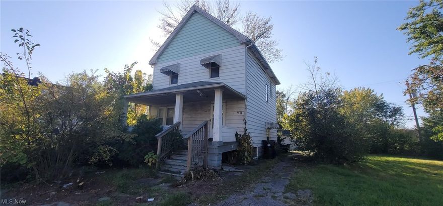 This Colonial has 3 bedrooms and full bath on 2nd floor. 1st floor there is Living room, dining room and kitchen. Basement is unfinished and needs some love. Property interior is not bad on inside. Needs paint, plumbing supply lines, HWT and a Deep Clean. Once those items are done and exterior is addressed renting is possible. Do not miss this gem. SOLD AS IS all buyers should have a general home inspection performed by a qualified individual or company.