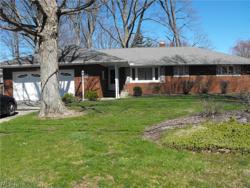 Well Built Brick Ranch, over 1700 sq ft Plus Huge Basement. Beautiful Kitchen with Custom Cherry Wood, Dove Tailed Cabinets, appliances included. Two Fireplaces, Large Family Room, Full Basement w/ Rec Room. Great residential neighborhood within walking distance to the Mentor Library. Stamped Concrete Patio with Beautiful Large Treed Lot.