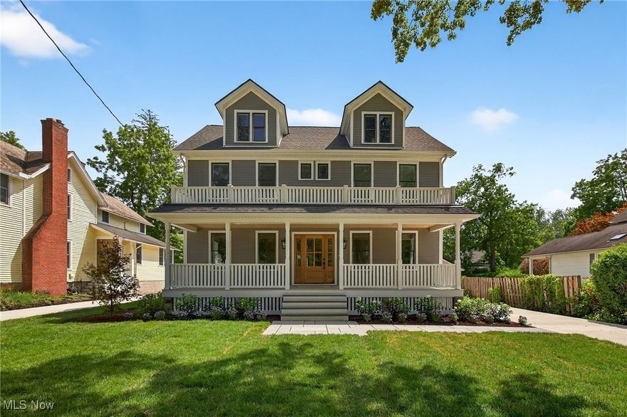 Amazing price for this spectacular and very unique newly built home and property located in Chagrin Falls exclusive Historic District. Originally built in 1918 - every detail  of this home has undergone a 17 month total overhaul in 2024/2025 -  including: roof, windows, siding, insulation, plumbing, electric, HVAC, floors, lighting, appliances, fireplace, driveway, hardscape and more. The efficient layout includes a most desirable (but rare to find) luxurious first-floor primary suite including a glamour bath with tiled walk-in shower, double vanity, heated floors and custom detailed walk-in closet. The main living area with gas fireplace opens to the gourmet kitchen with custom cabinetry, gorgeous stone countertops, spacious center island, Thermador built in appliances, and a butler pantry. First floor laundry is off the kitchen and a detailed powder room is located graciously off of the entry foyer. Upstairs you will find 3 oversized bedrooms, all with their own ensuite bathrooms and generous walk-in closets. Given the expansion of the house and added foundation,  the developer was able to provide a large finished basement with custom cabinetry and ceiling height in excess of 8 ft for an in-home theatre space or gym. The home also provides indoor /outdoor living with a screened in porch off of the great room, and an oversized front porch that is reminiscent of Charleston historic homes. Off the house is a new 2 car garage with modern specs that can fit oversized automobiles, and an attached climate-controlled office inclusive of a half bathroom.  The .23 acre rectangular lot with new landscaping and spacious flat backyard with white back fencing (to be completed by closing). Excellent Chagrin Falls Schools. Sidewalks take you on a quick quarter of a mile walk into the heart of the Village to the amazing restaurants, shops, the park, and of course the scenic falls. You will love this home and all the enjoyment that comes with living in the Historic District.