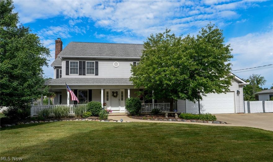 Nothing to do but move in and start having fun!  This home features 4 bedrooms, with a potential 5th bedroom on the first floor, 3 ½ baths, an office, a finished basement (2008) with full bath, workout room or flex space, game room, rec room and custom built wet bar.  The updated kitchen (2015) with hickory flooring features a huge granite island with built-in microwave, updated cabinets and upgraded appliances.  Outside take your pick and relax on the wrap around front porch, back patio, or covered deck, or lounge by the heated salt water pool.  Updates include newer roof (2015), HVAC (2017), H20 tank (2019), expanded driveway (2006), and new heater & pool pump (2022).  Maintain peace of mind with a Generac home generator.