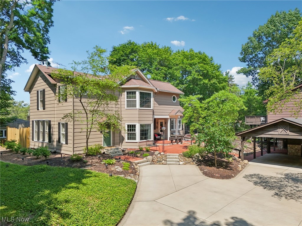 Two incredible homes in one listing! Welcome to a truly unique opportunity—two stunning homes nestled on one private property in the vibrant heart of Mentor. This exceptional estate offers unparalleled flexibility, exquisite living spaces and a host of amenities that cater to every lifestyle. The beautiful main century home is on the Historical Society Heritage Registerand offers 4 bedrooms and 3 full baths and 2 half baths with a 3-car garage. The gorgeous kitchen is open to the family room with vaulted ceilings and a wood burning fireplace. The grand dining room is right off the kitchen. The living room is so spacious, has another fireplace and is great for entertaining. First floor laundry. Incredible primary suite has two walk-in closets with unbelievable built-in storage and en-suite bath. The finished basement offers a half bath and walks out to the pool area. Interesting fact: the paneling in the basement was constructed from the doors and flooring from the Main house. There are several decks on this property that overlook the refreshing, inground pool surrounded by incredible landscaping. The back yard offers a large shed and is fenced to keep children and pets safe.
Secondary home: Built in 2005. 1551 sq ft. 3 bedroom 2 full baths with a 1.5 attached garage. One bedroom and bath is located on the first floor. The kitchen is open to the beautiful great room and dining room. Just perfect for in-laws, visiting guests or have your older kids right next door. Both of these homes have been updated and meticulously kept and include all appliances. Enjoy all of the amenities that Mentor has to offer. Seller is offering a 1 year Home Warranty. You won’t find anything else like this on the market!