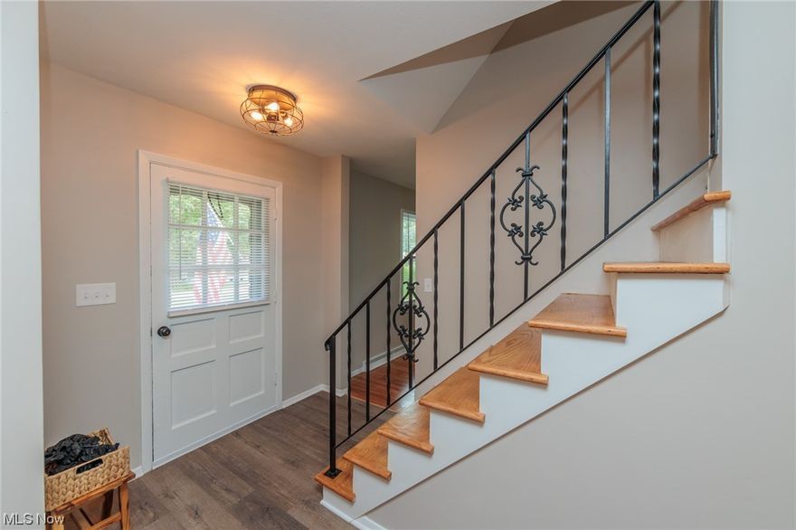 Completely renovated 4 bed 1.5 bath on .88 acres in Stow. The updates are endless! New white shaker cabinets, stainless steel appliances, subway tile back splash and new counter tops complete the spacious kitchen. The open concept kitchen and family room are very much desired. The family room is complete with a wood burning fireplace and sliding door to a new patio over looking the back yard! The down stairs has a large living room and dining room, both with refinished hardwood floors. The upstairs has 4 nicely sized bedrooms all with refinished hardwood floors, new lighting, and fresh paint. You will love the updated full bath with newly tiled shower and new vanity. The home is move in ready, call today to schedule your showing.