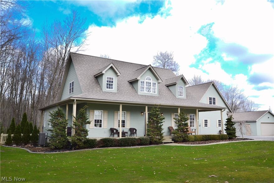 Sought after country retreat on 4 acres of land is finally here! As you pull up to this beautiful cape cod, envision yourself relaxing on the front porch, entertaining guests on the deck/pool area, or maybe working on old cars, cleaning your boat, or woodworking/crafting in the extra workshop garage! This home has so much to offer. Even a chicken coop, for an authentic farm experience! Your guests will admire the open floor plan with beautiful woodwork and stone fireplace with wooden mantle. Your large, first floor master suite is complemented by an elegant full bathroom, and has sliding french doors with a beautiful view of your backyard. Plenty more room for entertainment awaits in the finished walk-out basement, complete with a woodburner and plenty of extra storage. You can also get your game on in the game room above the garage! Lots of functional space makes this home the perfect place to entertain and enjoy your time. Cleaning is simplified with a central vacuum! All major systems are very well cared for. Owner has detailed maintenance instructions and phone numbers for trusted professionals. Furnace is only 7 years old and well maintained. Location is prime- ten minutes from Firestone Farms, downtown Columbiana, and the Lake Club. You do not want to miss this opportunity! Schedule your showing today!