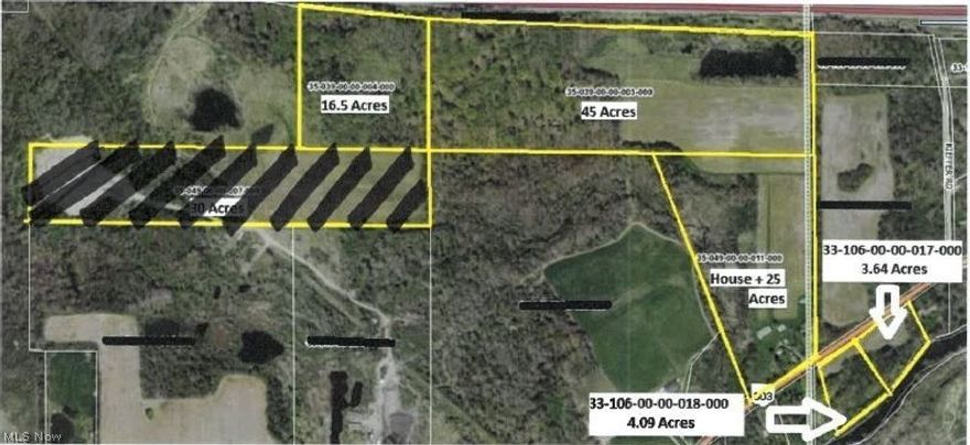 86 Acres and Farmhouse built in 1860. Farmhouse needs work to occupy it. 5 BD/2 BA. 5 outbuildings on the property.