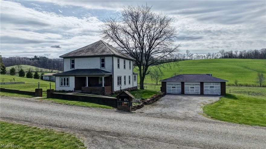ONSITE ABSOLUTE AUCTION TUESDAY APRIL 28TH 6:00 PM!!
Featuring at auction is a beautiful country property in an ideal location just minutes from Sugarcreek, situated on a scenic 3.4-acre setting. The property includes an updated 2,236 sq ft two-story home built in 1930 with a full walk-out basement, front porch, and a large outdoor poly deck with a pavilion to enjoy those summer evenings. The main floor features a kitchen and dining area, living room, bedroom, full bath, and an office/sewing room. The upstairs includes four bedrooms, a full bath, and an office/storage room. Also included is a 25’ x 40’ heated detached garage with a concrete floor, a newer 12’ x 16’ propane-heated three-run kennel building, and a 20’ x 38’ barn/shed, along with a spacious pasture field with new fencing. Utilities to the home include a solar electric system with battery storage, a backup natural gas Kohler generator, free gas to the home per terms of the lease, gas furnace heat, a private shared water well, and a private septic system. Don’t miss this opportunity to purchase a nice country property offering plenty of elbow room and pasture for a hobby farm or whatever you choose—contact us today for more information or make plans to attend the open house.
Open House: Monday, April 20th, from 4:00 to 6:00 PM