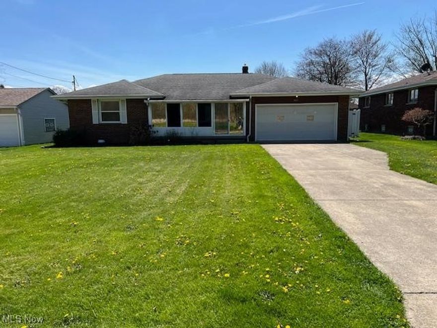 Beautiful all brick ranch in a great Campbell neighborhood. Updates abound, move in and enjoy carefree living. New furnace and air conditioning with Aprilaire filtration system (2024). New 20x10 shed and white vinyl privacy fenced back yard (2024). New plush carpeting throughout most of the main level (2024) (hardwood floors are present under the carpet). Stunningly updated kitchen, soft close cabinets with gold accent pulls, and granite countertops. Featuring a 6 burner ZLINE gas stainless steel stove with vent hood and pot filler. Stainless steel refrigerator, dishwasher, and microwave round out a gourmet kitchen. The dining room and kitchen floor has newer hardwood flooring. Electrical updates in 2024 include new outlets and light switches. Additional outlets added as well as recessed lights and new light fixtures. The main level has been freshly painted: walls, ceilings, and woodwork. The 3 bedrooms are all nice sized including ceiling lights with remote controlled ceiling fans. All 3 bedrooms have nice sized double closets with newly added recessed lights with light switches. The main level bath has newer vanity, toilet, mirror, Bluetooth audio fan, and lighting and features a beautiful vintage tiled floor. The basement features a freshly painted floor, a new utility sink and faucet, new toilet, and comes with a second refrigerator and newer washer and dryer. The entire main sewer line under the basement floor was replaced with durable PVC pipe (2024). The roof and windows are also newer. The chimney was re-flashed and pointed (2024).