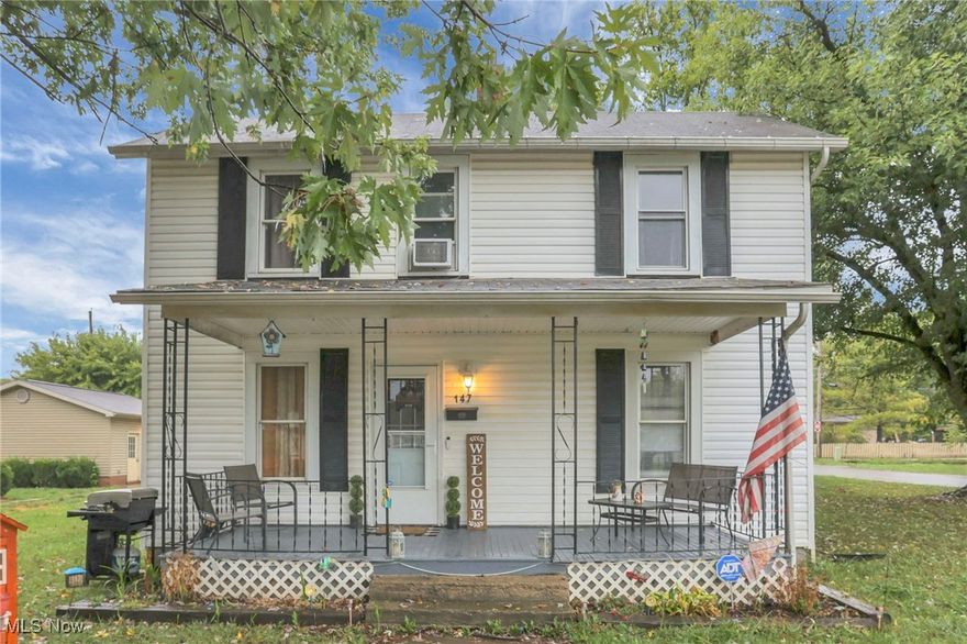 Ultra-Charming And Potential-Packed Home in New Lexington! Located on a 0.14-acre corner lot just moments from dining & shopping, this 3BR/1BA, 1,362sqft residence offers quick access to a range of daily conveniences. With both a covered front & back porch this early 20th century gem welcomes with nostalgic appeal. Although awaiting your personal touch, the two-story home has been partially upgraded for immediate advantage. Step inside to find a traditional floor plan, mud room, dining room, and an eat-in kitchen with stainless-steel appliances. Two upper-level bedrooms are generously sized, while the main-level bedroom may be alternatively utilized as a family room or home office. Other features: off street parking, storage shed, laundry area, full bathroom with shower/tub combo, & more!