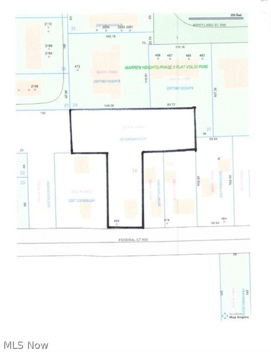 494 FEDERAL ST.  Has 1 parcel f (parcel # 3) for this address total .63 acres. Flat land with many Hickory trees, at one time there was a home on lot. Seller would like to sell all 5 vacant residential lots one price. Parcel 1.) 39-356800 (address 506 Federal), 2.) 39-356850, 3.)39-368372 (494 Federal) located on Northerly side of Federal St.  Parcel 4.) 39-072750, 5.) 39-108950 located on Southerly side of Federal St.
Parcel 1.) .3375 Acres, 2.) .3120 Acres, 3.) .6313 Acres=1.280 Acres on Northerly side of Federal St.
Parcel 4.) 1.699 Acres, + 5.) 4.177 Acres=5.876 Acres on Southerly side of Federal St.
Lots are across from each other, being located on both sides of Federal St.  Parcel 1,2&3 have address those homes are gone