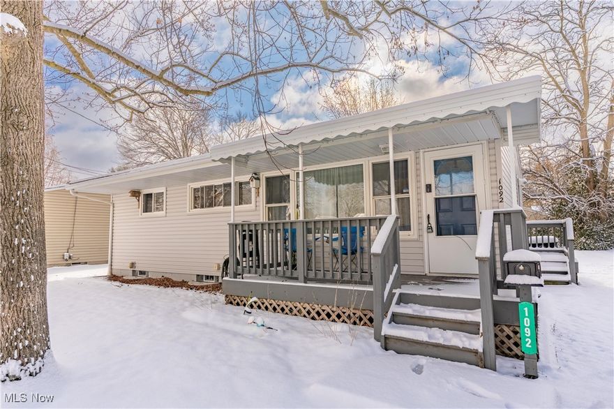 Welcome home to this 3 bed 1 bath ranch with partially finished basement located in Akron, OH! Now awaiting its new owner, this home has all the updates! When you walk to the front door, you have a covered from porch, inside the front door- you have a huge living room with hardwood floors throughout. Off the living room is access to the eat-in kitchen and hallway to the bedrooms and bathroom. First floor has three bedrooms and a full bathroom with a double vanity! Tons of storage and built-ins in this home! Off the dining area and side door, you have the updated kitchen and stairs to the basement. In the basement you have a huge partially finished area, storage and laundry area! Outside you have a large yard with a fire pit! Schedule your showing today!