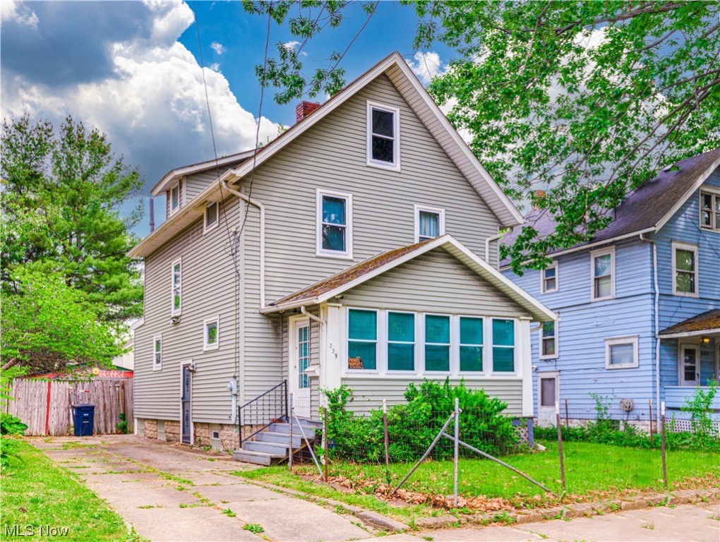 Great opportunity close to the highway on Gridley St! Partially new roof (balance of roof '08), siding '08, furnace & AC '08 (serviced yearly), HWT '12, updated electric panel. Nicely updated kitchen ('08) with updated wood cabinets, laminate counters, 4-burner gas range, s/s microwave & fridge. Dining room with built-ins, front living room with decorative brick FP (hasn't been used in a very long time but it's not sealed up), cute enclosed front porch. Upstairs find 3 bedrooms, a full bath with pedestal sink, tub/shower combo and hallway linen closet. 3rd floor used to be finished and could be finished again. Unfinished basement has glass block windows. Large backyard. 2 car detached garage with manual doors.
