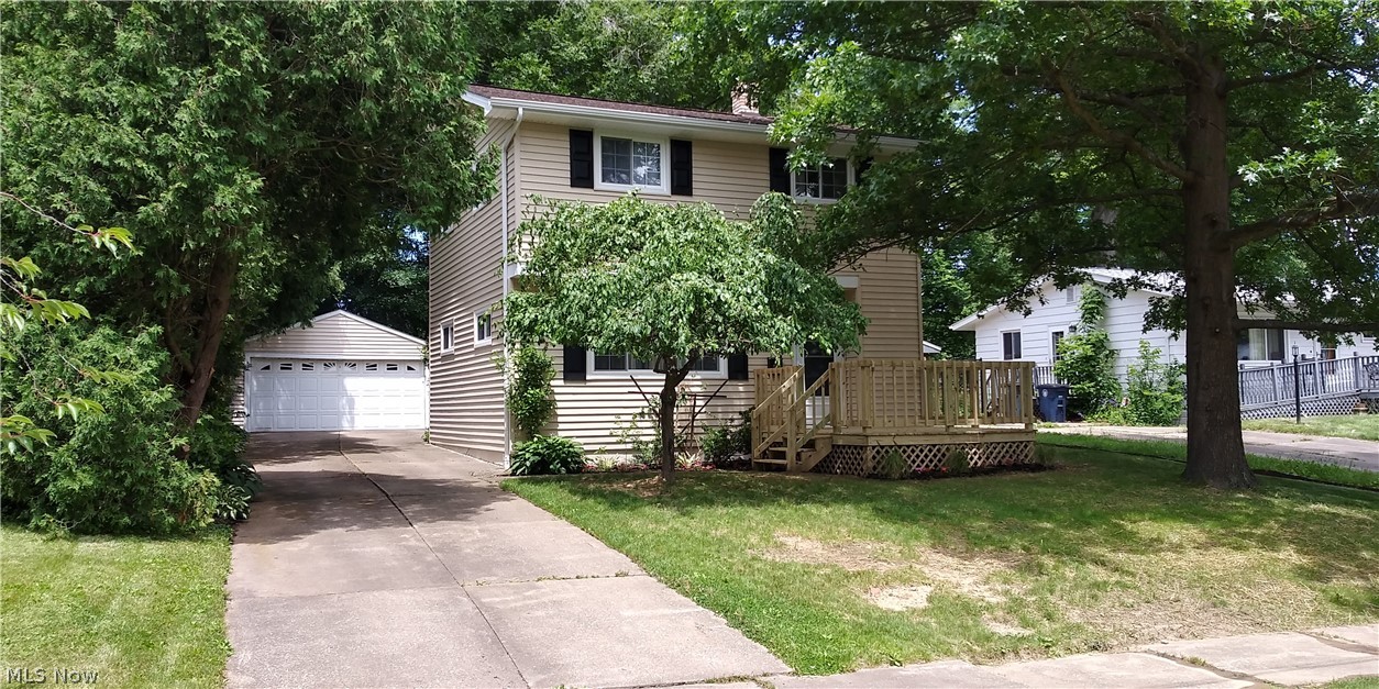 No Sense In Looking Any Further ! Its All Here . This Newly remodeled 3 Bedroom1 bath 2 Story colonial is out of the box fresh. Nestled on a quiet treed Street ,in one of Ellet most desirable areas. This bright and fresh home features A brand new 12x12 Wolmanized deck , New Siding April 20, windows April 20,doors April 20,New roof June 20, sky light June 20, this freshly landscaped home is complemented with beautiful plantings and flowers ,2 + car garage newly sided in April 20 ,private fenced yard great for kids and animal lovers . In side you will find a newly remodeled kitchen 2017 , which include new cabinets counter tops , ,flooring , tile back splashes well as new kitchen lighting fixtures ,and faucets .Also enjoy the winters and summers with new furnace and central a/c to keep you cozy all year long. The master bedroom features a new sky light that takes optimal use of the natural light , and makes this home a pleasure to enjoy, and to show. Come join us on a private tour of